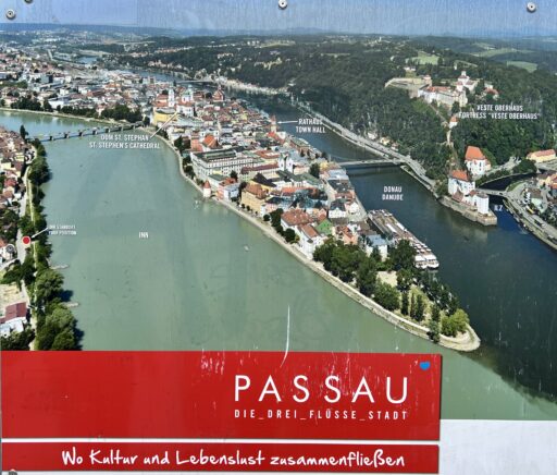 3-Flüsse-Eck in Passau (Donau, Inn, Ilz)